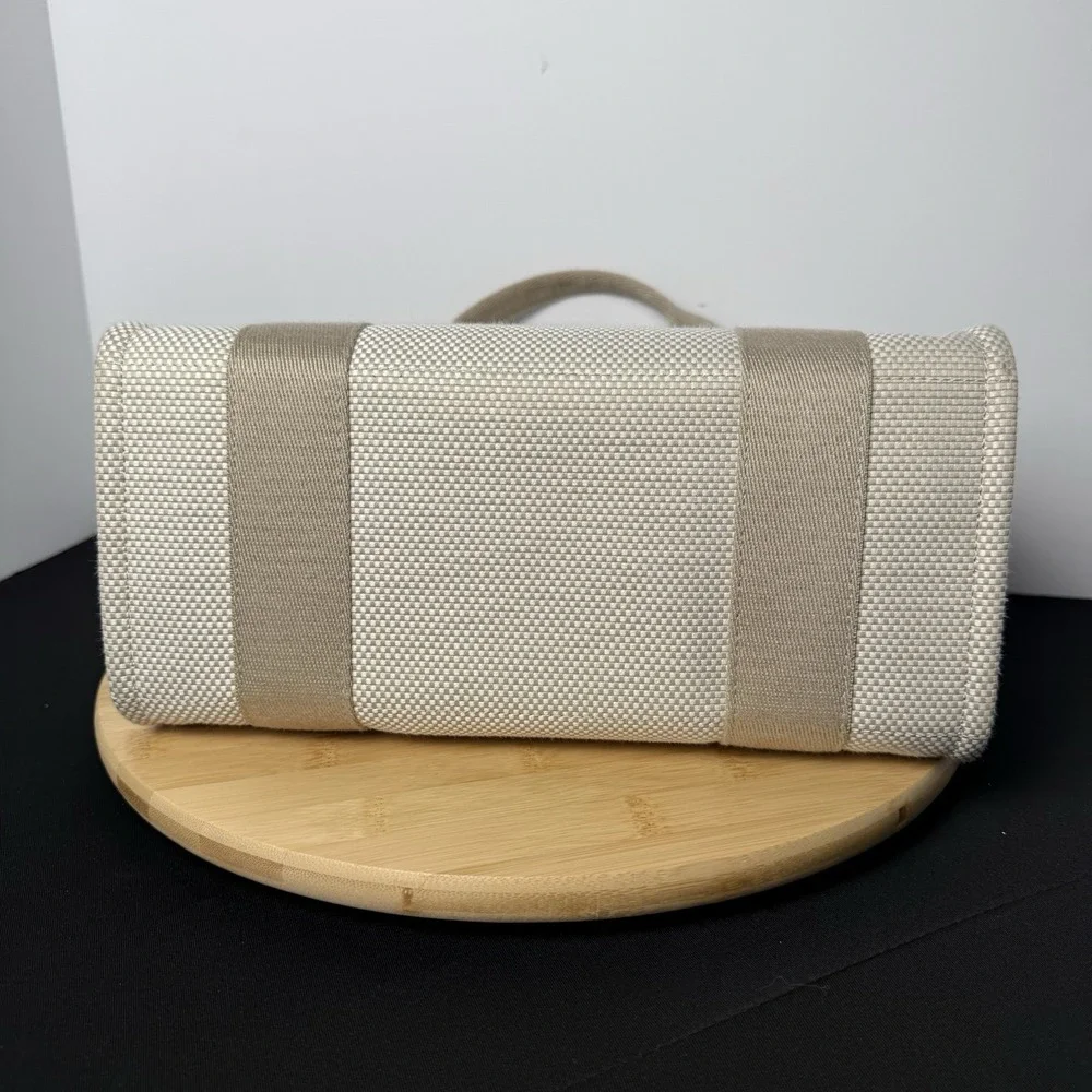 Lululemon Purse Two Tone Canvas Mini Tote Bag 4.5L In Mojave Tan/ Light Ivory